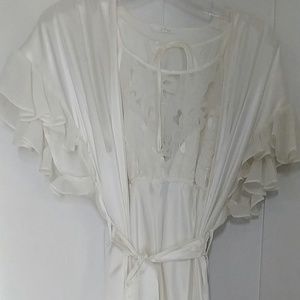 Silk sateen white virginal nightgown